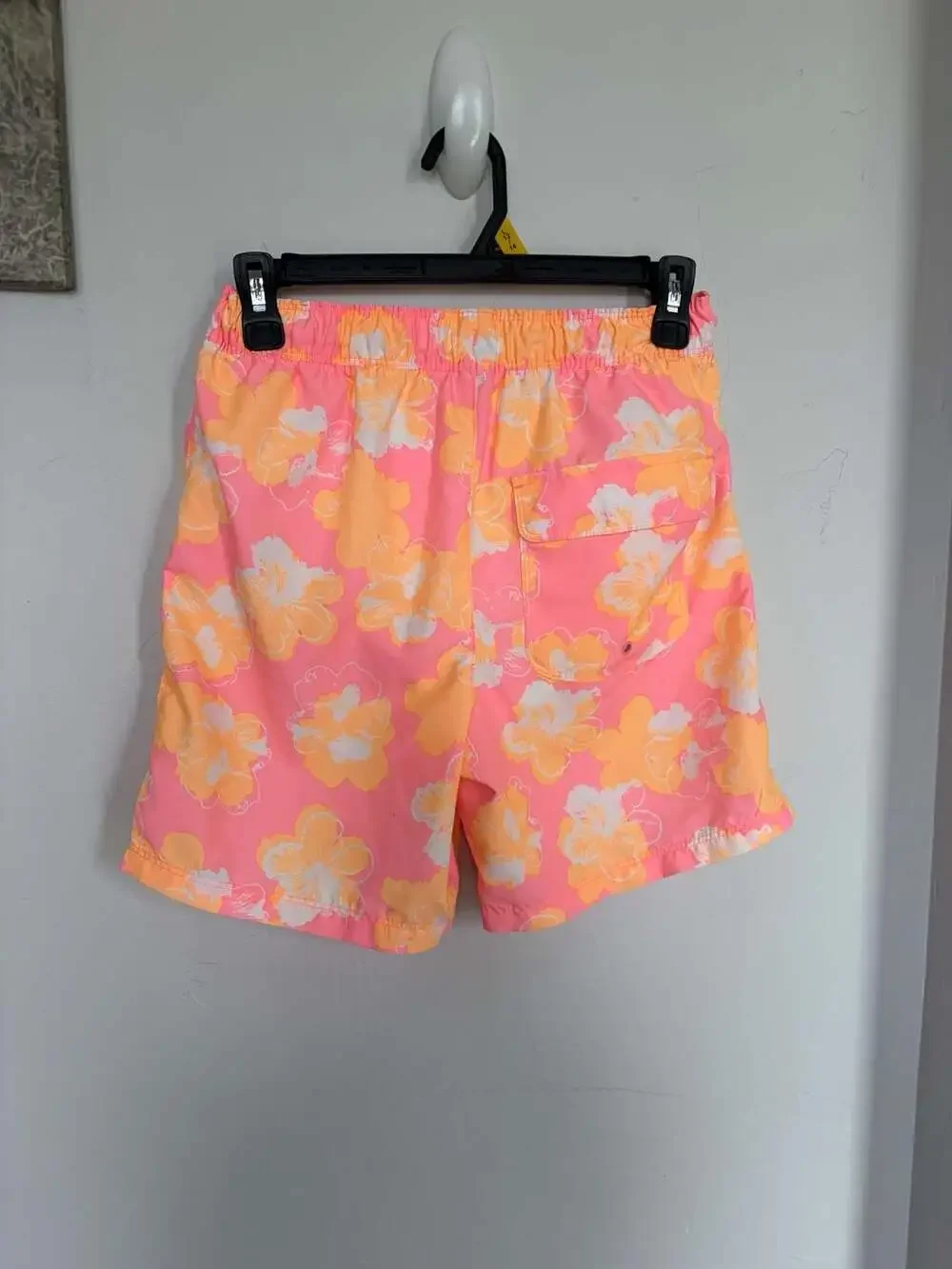 Cat & Jack Boys'‎ Hibiscus Printed Swim Trunks - Coral Orange, Size XL (14)